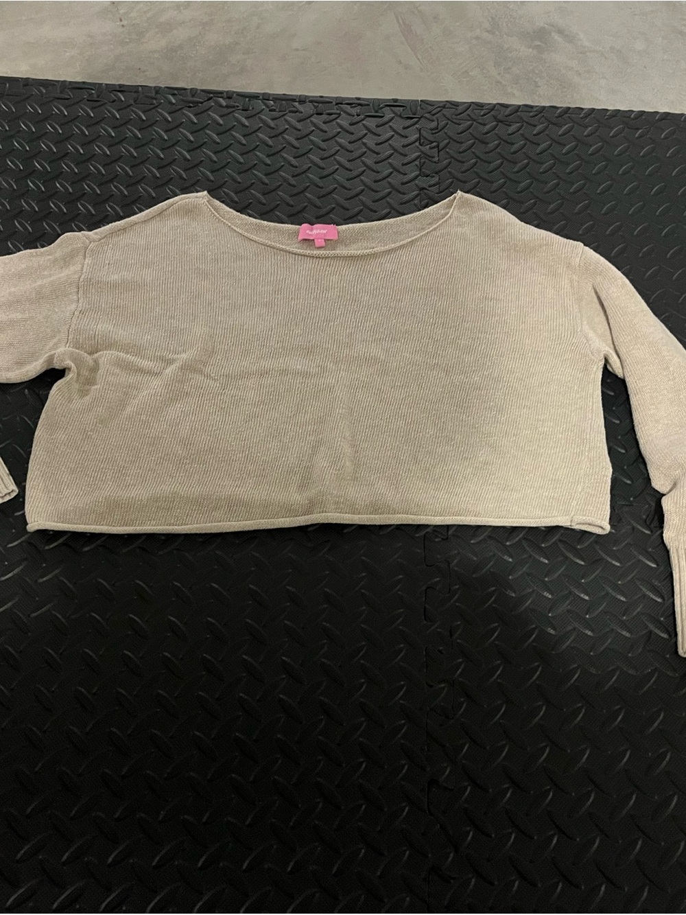 Edikted Cropped Scoop Neck Sweater - Taupe